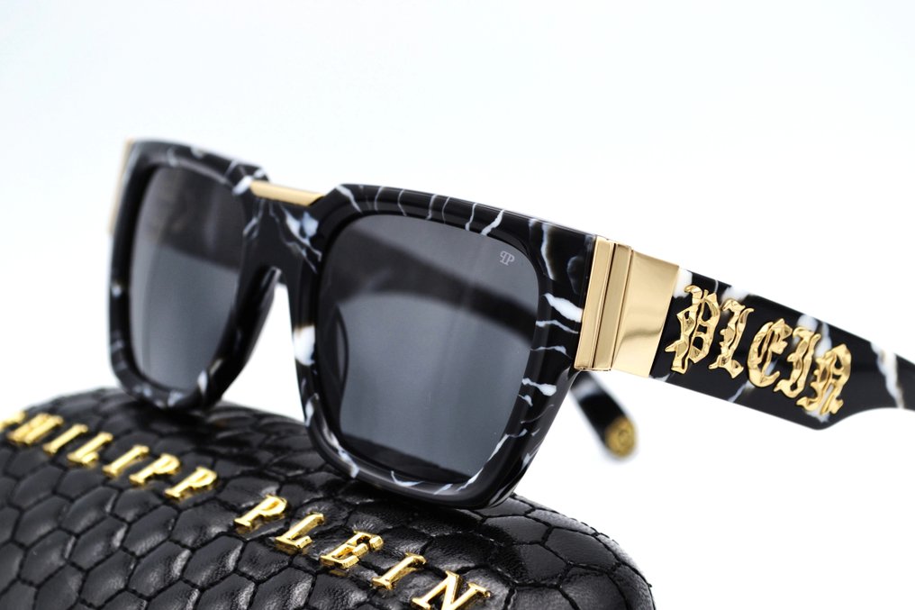 Philipp Plein - PLEIN GLARES SPP095 - Exclusive Acetate & Gold Plated Design - *New* - Solbriller #1.0