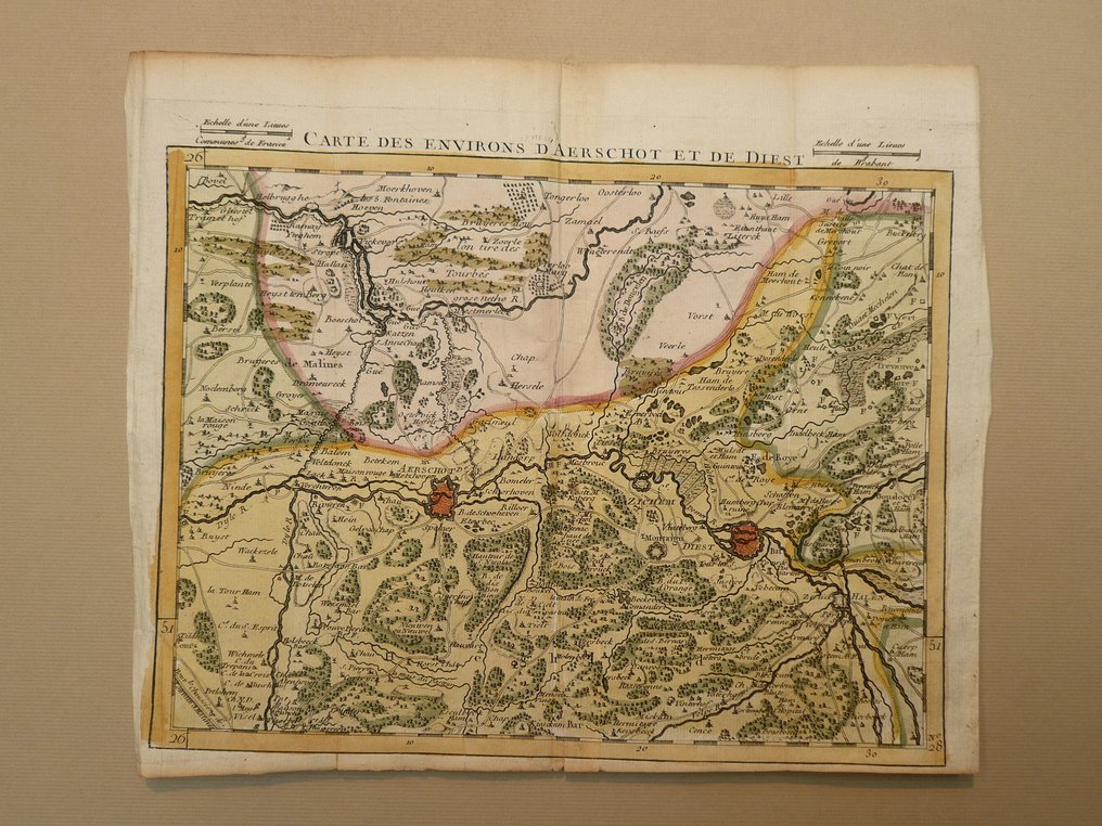 Βέλγιο - Aarschot / Diest; J.B. Crepy - Carte des environs de D'Aerschot et de Diest - 1721-1750 #1.0