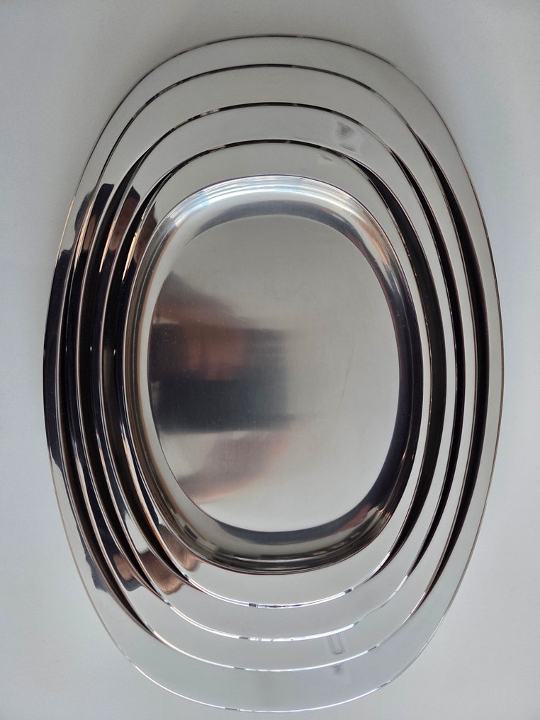 Alessi - Carlo Mazzeri & Anselmo Vitale - Plateau (5) - Avio « Nr. 115 & 128 » - Inox #1.0