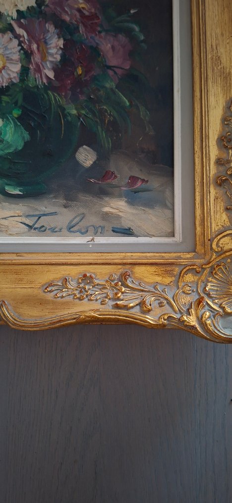 Tourlon (XX) - Bouquet dans un vase vert #4.3