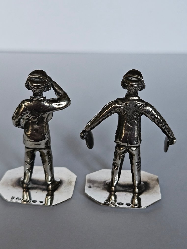 Miniatuur figuur - Schiphol marshaller figuren (2) - .925 zilver #1.0