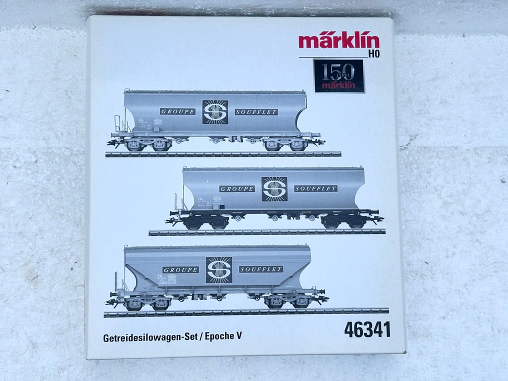 Märklin H0 - 46341 - Modelltog godsvogn-sett (1) - 3-delt silovognsett Groupe Soufflet - SNCF #1.0