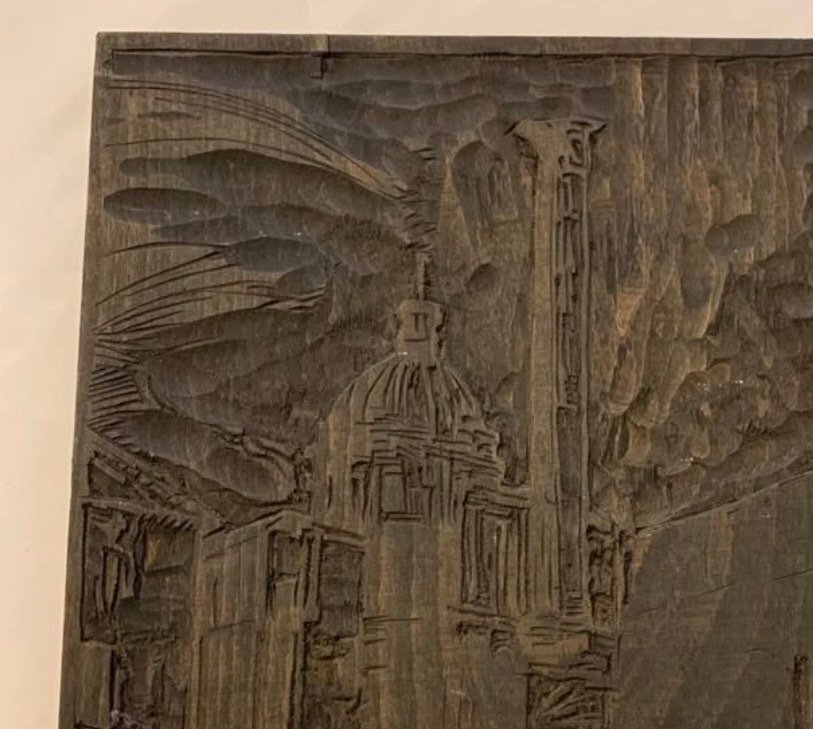 Zoboli Augusto - Träsnideri/relief, Rovine romane - 30 cm - Trä - 1930 #3.2