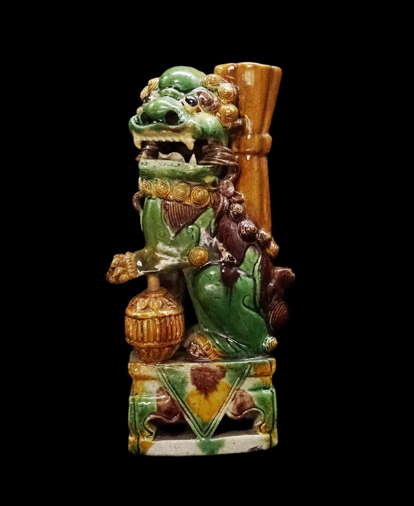 中國古代 - 三彩瓷器 - 佛犬 - 康熙时期（1661-1722年）  (沒有保留價) #1.0