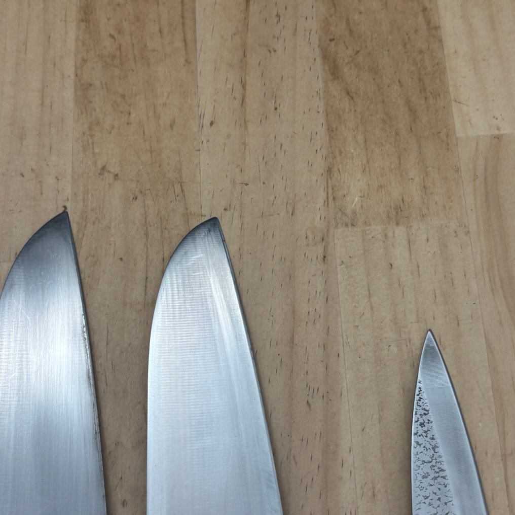 Damaged Japanese knives set CA226 - Coltello da cucina - Santoku Deba e Petty - Acciaio - Giappone #4.3