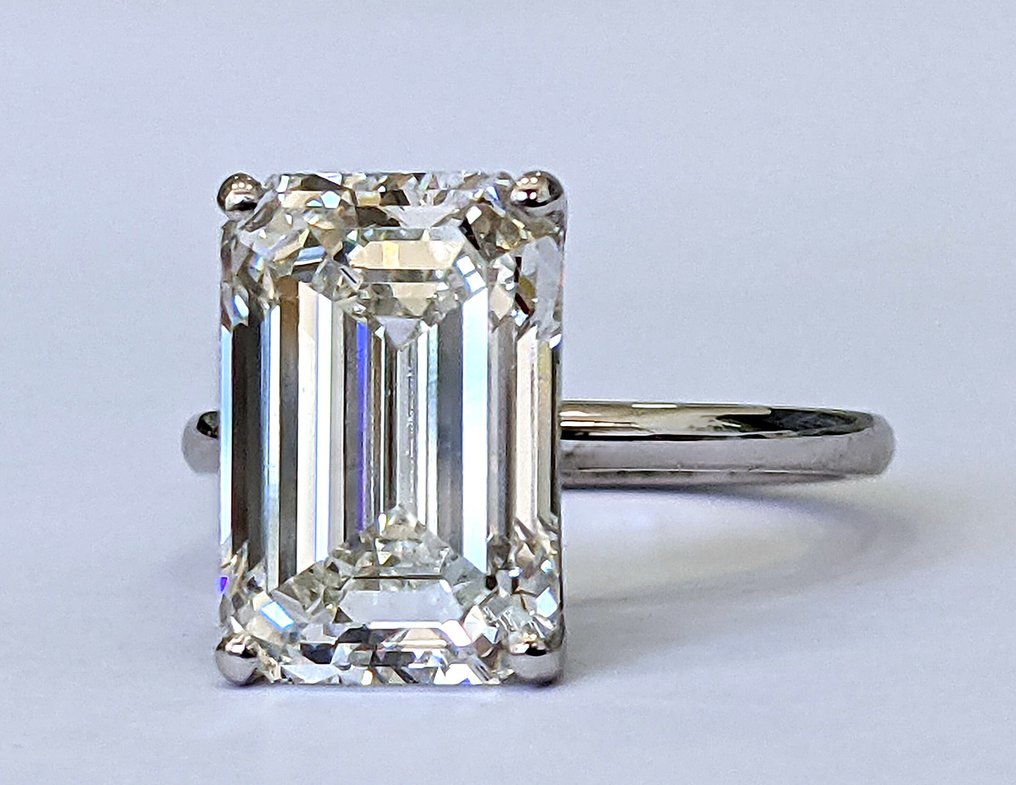 沒有保留價 - 訂婚戒指 - 14 克拉 白金 -  7.19ct. tw. 鉆石 (實驗室培育) - E VVS2 IGI 认证 #2.1