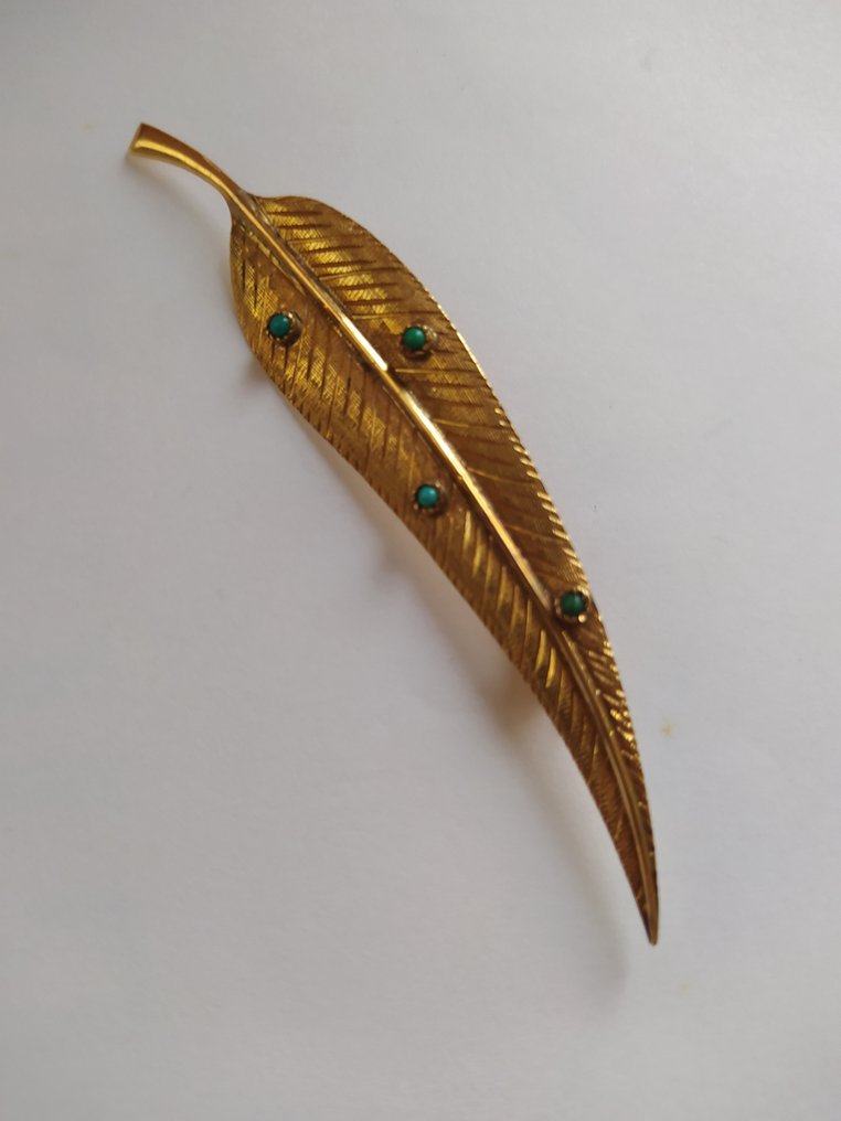 Spilla - 18 carati Oro giallo Turchese - Turchese #1.0