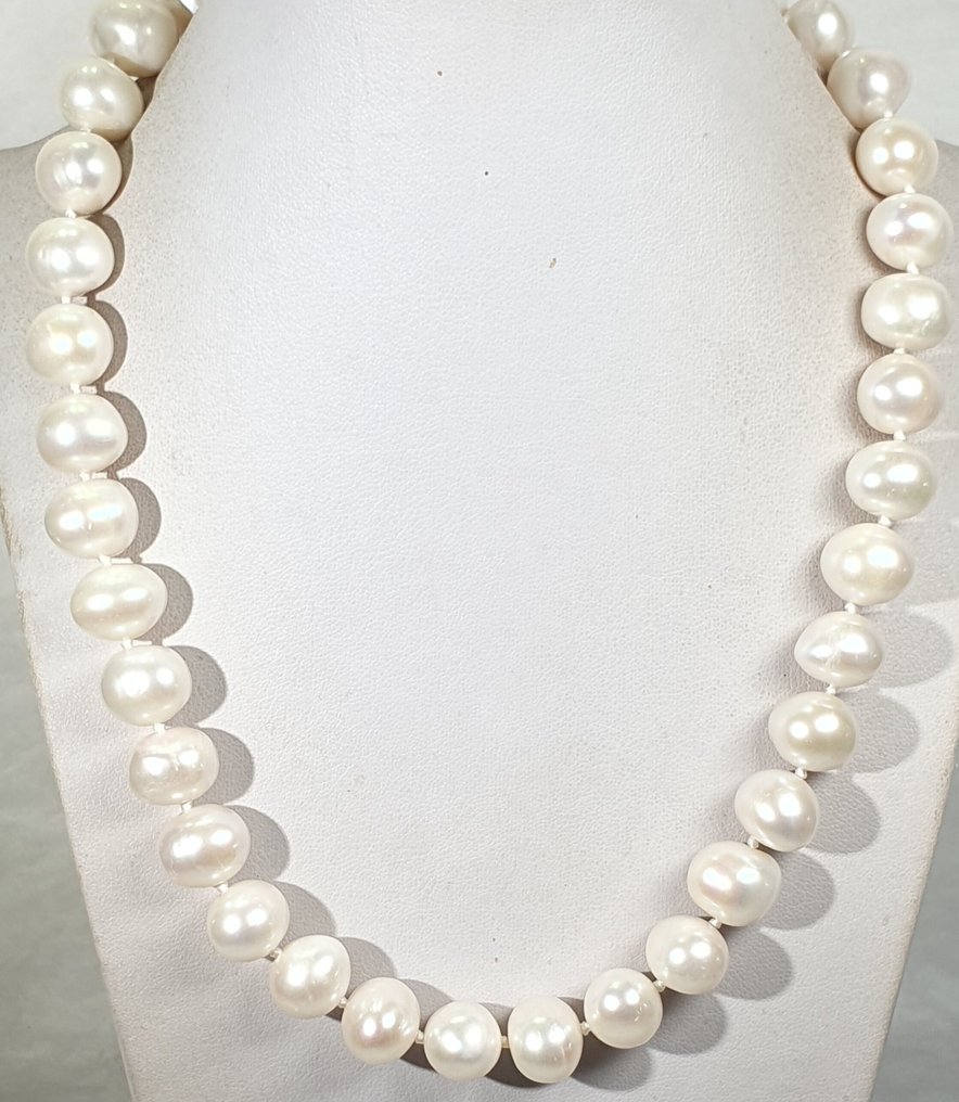Perlas Naturales Agua Dulce - Zeer groot - Symbool van zuiverheid - Halsketting #1.0