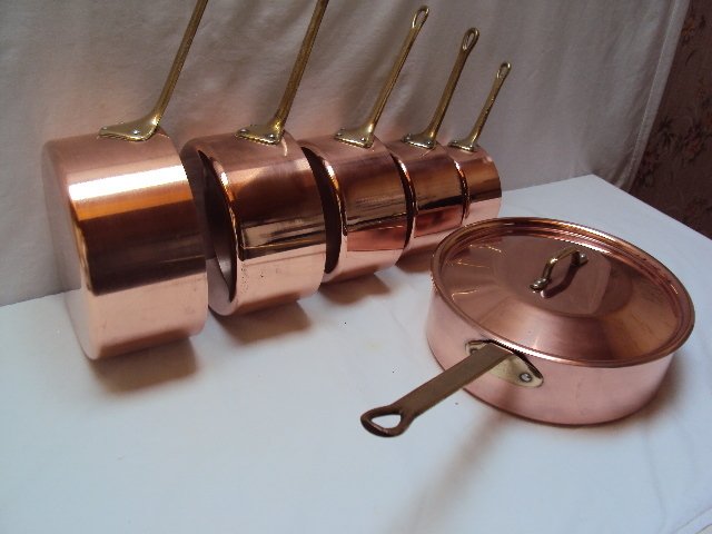 Magnifique lot  1 sauteuse avec couvercle et 5 casseroles - Κατσαρολάκι - Χαλκός, Ορείχαλκος, Αλουμίνιο #3.2