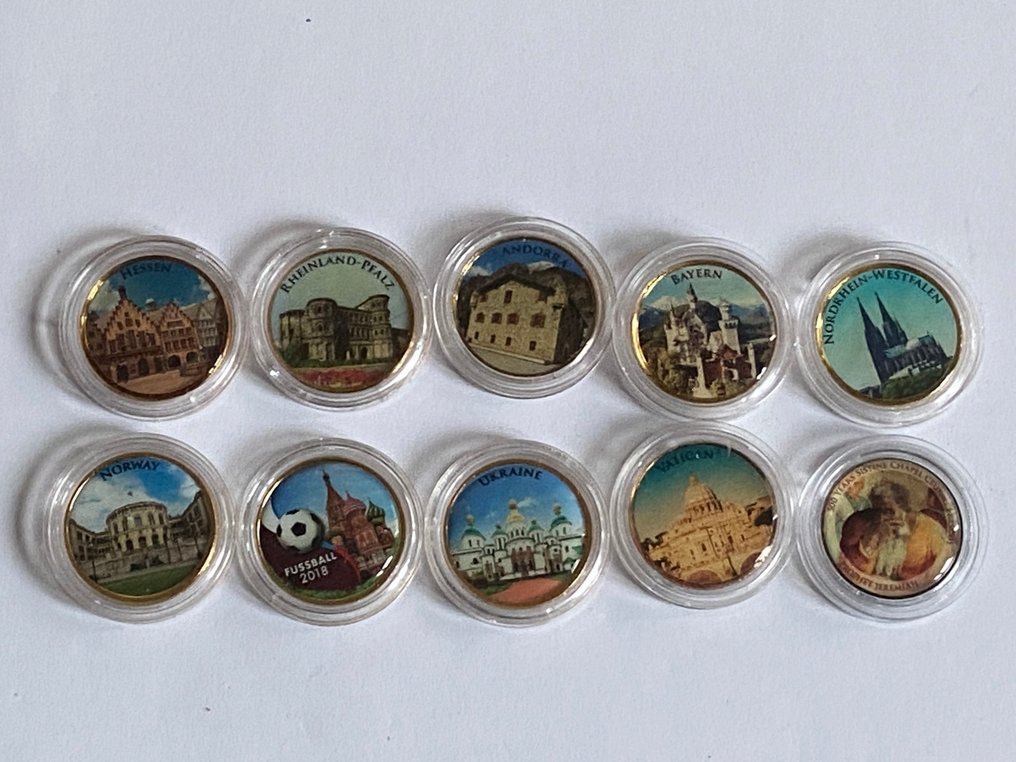 Ευρώπη. 2 Euro ND (10 monnaies avec sticker couleur) (χωρίς τιμή ασφαλείας) #1.0