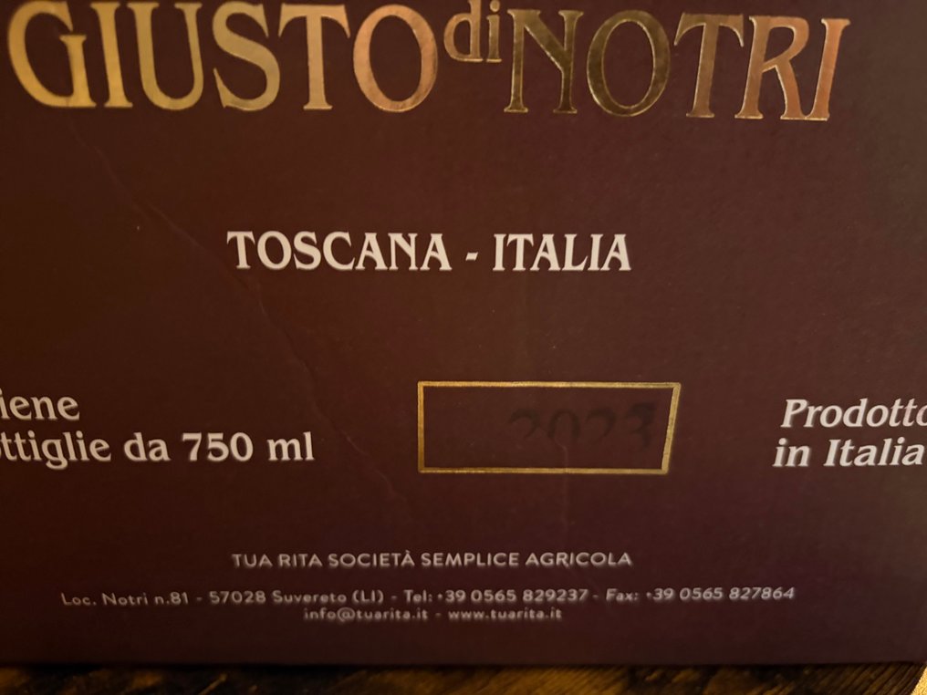 2023 Tua Rita, Giusto di Notri - Super toskaner, Toscana - 6 Flasker  (0,75 l) #2.1