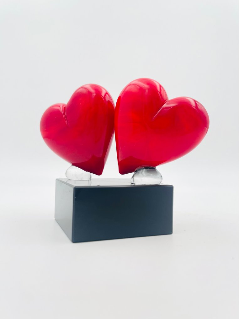 Guidotti - Γλυπτό, Coppia Cuori Love - 6.5 cm - γυαλί Murano - 2025 #3.2
