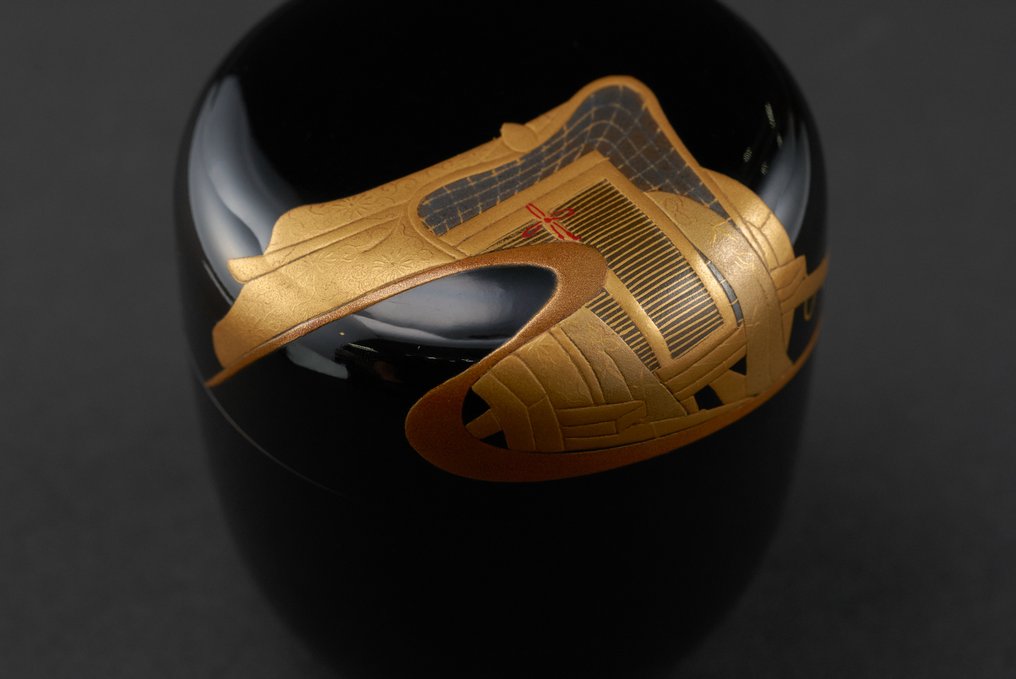 Natsume - Ox Cart Maki-e Tea Caddy by Koetsu (幸悦) with Original Box #3.2