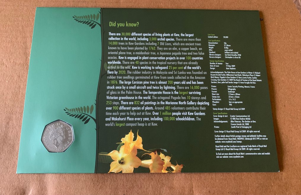 Storbritannien. 50 Pence 2009 Kew Gardens  (Ingen mindstepris) #2.1