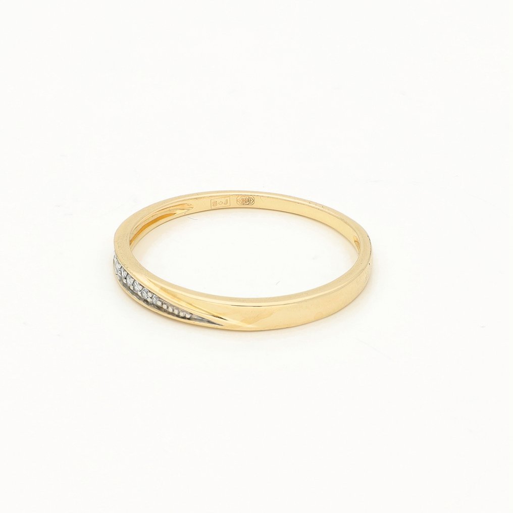 没有保留价 - 戒指 - 14K包金 黄金 -  0.04ct. tw. 钻石 (天然)  #2.1