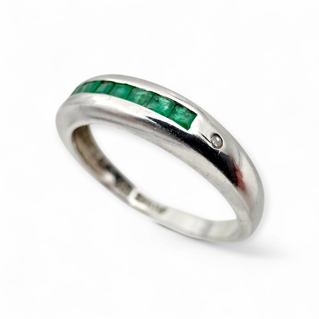 No reserve price - Harry Ivens - Ring Silver - Emerald,Diamon(Certified) #2.1