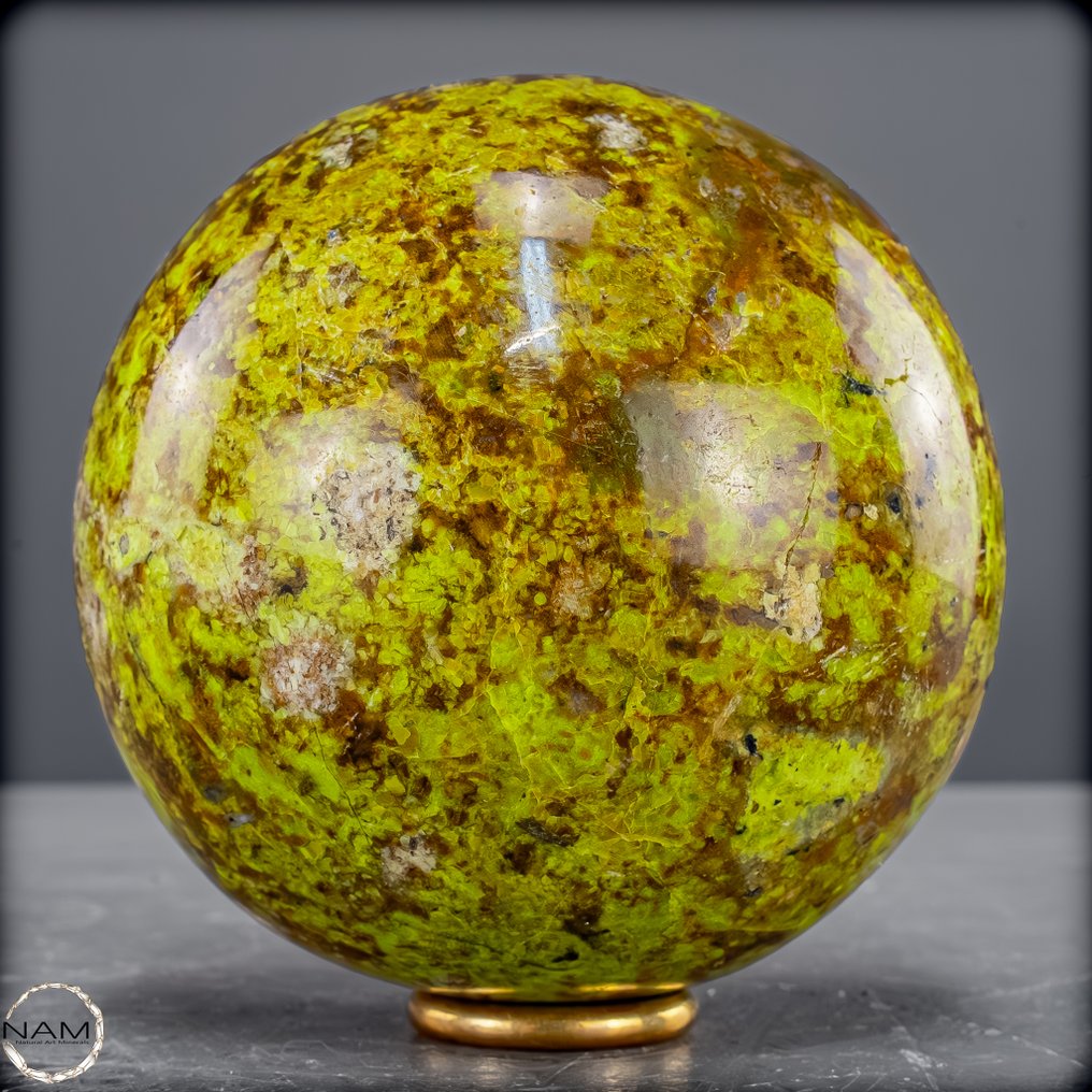 Natural Green Opal & Agate Sphere- 886.69 g #1.0