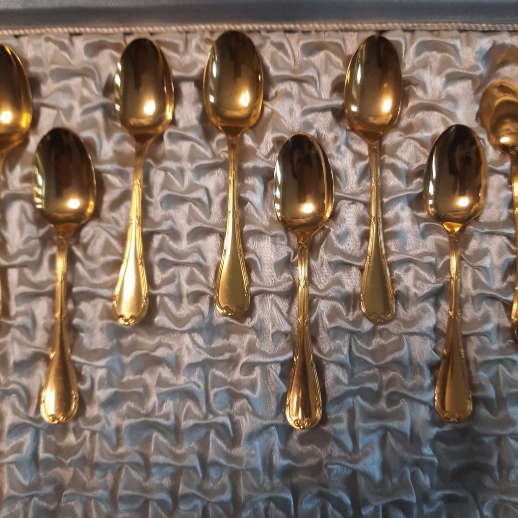 Christofle - Dessert service (12) - Rubans - Gold plated #3.2