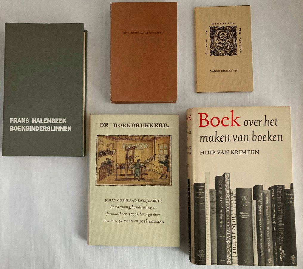Boeken over Boeken - Lot met 5 uitgaven over boekmaken/ boekdrukken - 1965-1986 #1.0