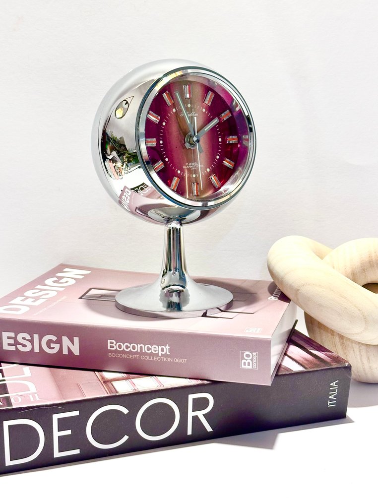 Väckarklocka - Rhythm -  Mid-century modern Plast, Glas, Aluminium - 1960-1970 - två juveler #1.0