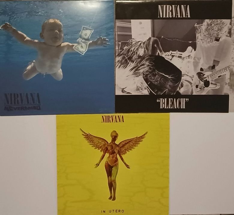Nirvana - "Bleach" + "In utero" + "Nevermind" 3 LPs - Πολλαπλοί καλλιτέχνες - Μονός δίσκος βινυλίου - 180 gram - 1993 #1.0