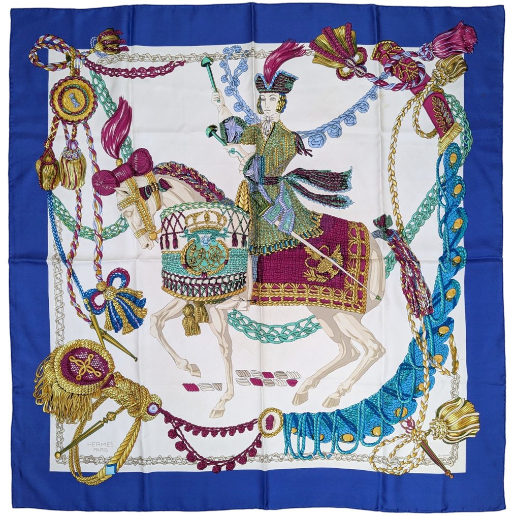 Hermès - "Le timbalier" SCARF 90 CM SILK - Szalik #1.0