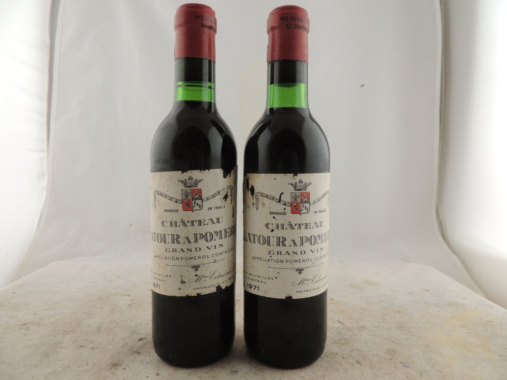 1971 Château Latour à Pomerol - 波美侯 DOC - 2 Half Bottle (0.375L) #1.0