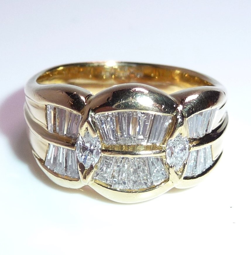 Inel - 18 ct. Aur galben -  1.40ct. tw. Diamant (Natural)  - Elegantes Design #1.0