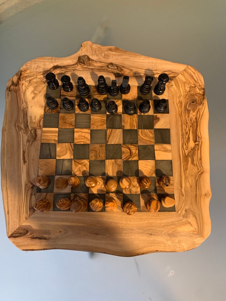 Jeu d'échecs - Élégant - Intelligent ~ Jeu d’échecs artisanal 38 cm ~ Échiquier en bois d’olivier avec pièces - Bois #3.2
