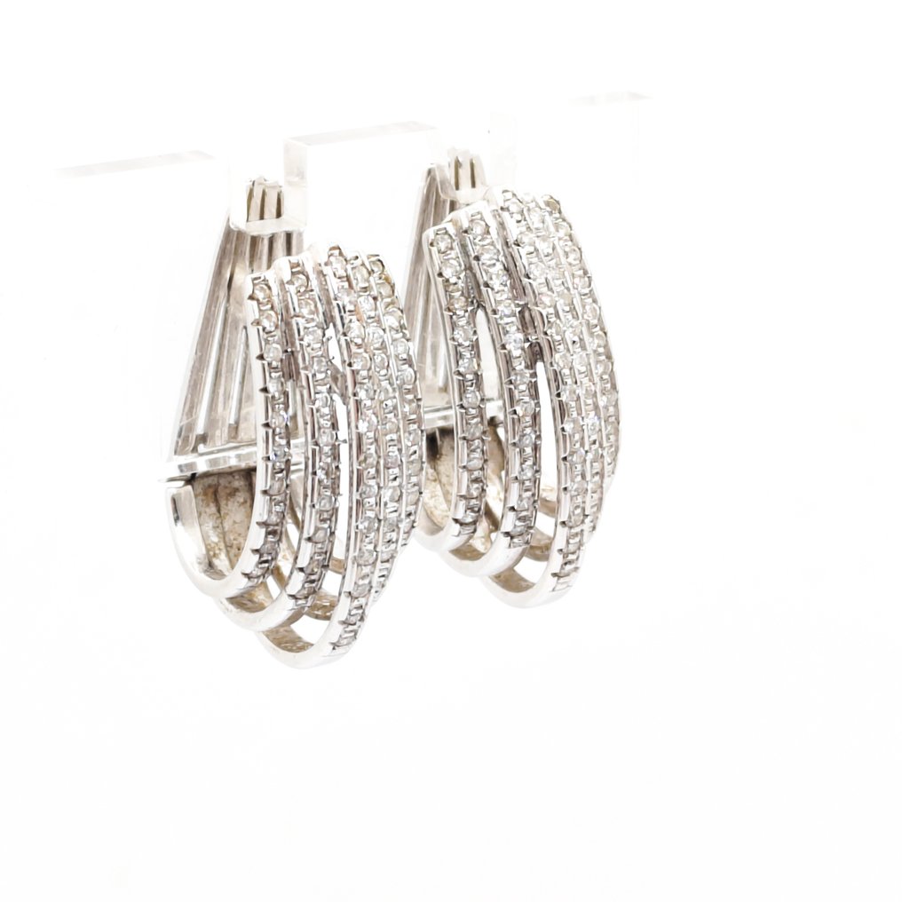 耳環 - 18 克拉 白金 #2.1