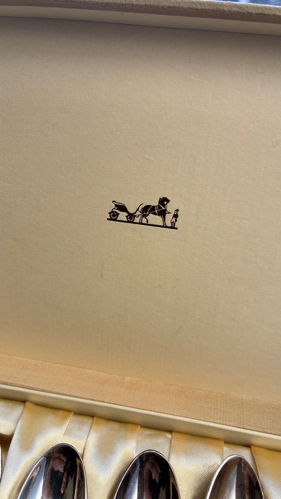 Hermès - Boîte à cuillères (6) - Plaqué(e) argent - Cuillères moka #1.0