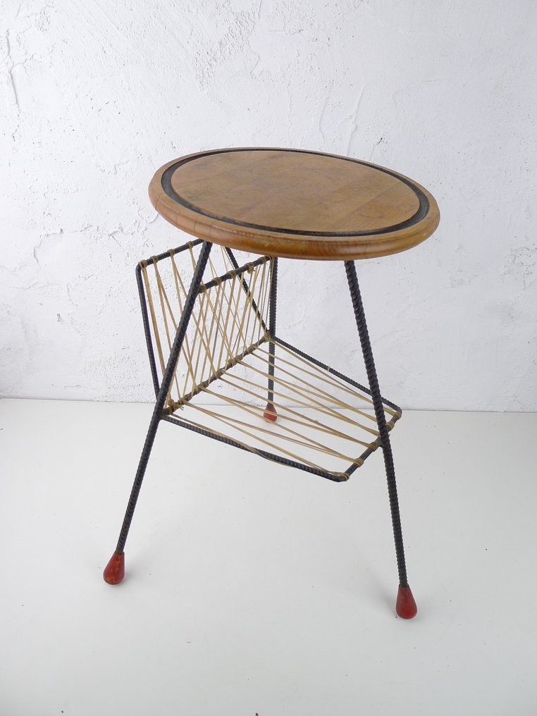 Lampebord - Stål, Træ - Træbord #1.0