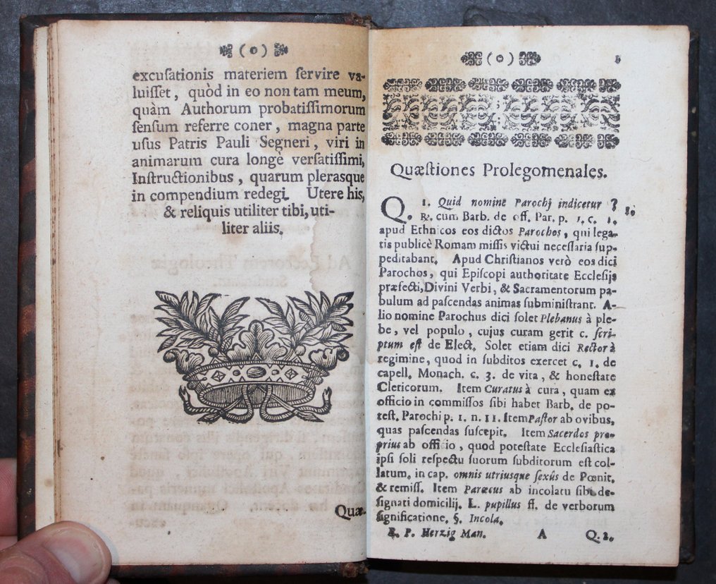 P. Francisco Herzig - Manuale Parochi Seu Methodus Compendiosa Munus Parochi Apostolicum Rite Obeundi - 1721 #2.1