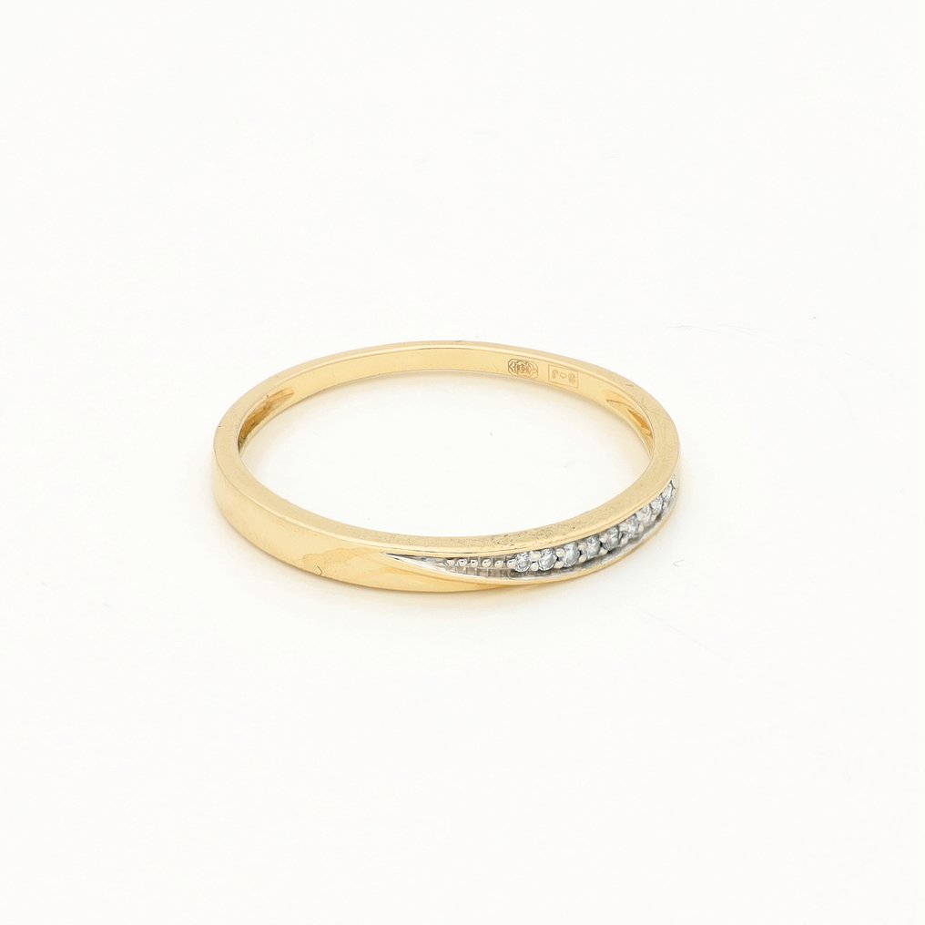 没有保留价 - 戒指 - 14K包金 黄金 -  0.04ct. tw. 钻石 (天然)  #1.0