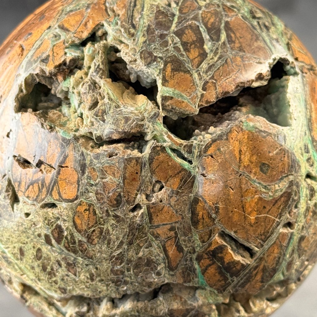 无底价 - 精彩的绿色史密森石对 定制支架上的球体- 2300 g #4.3