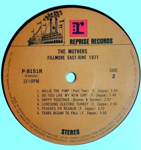 Frank Zappa (& The Mothers of Invention) - Fillmore East - June 1971 / Nothing Ordinary for Collectors - LP - 1st Pressing, Japán nyomás - 1971 #4.3