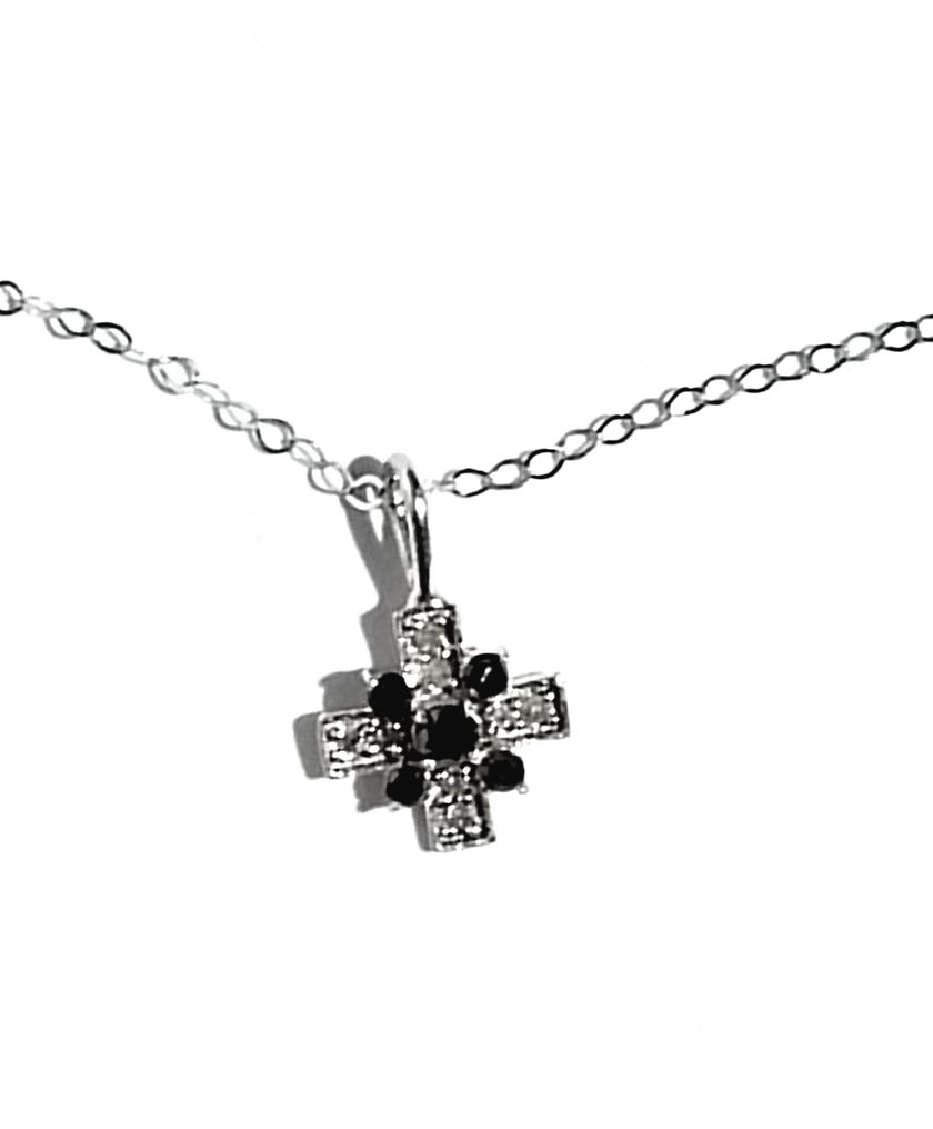 沒有保留價 - 吊墜頸鏈 - 18 克拉 白金 -  0.15ct. tw. 鉆石 (天然)  #1.0