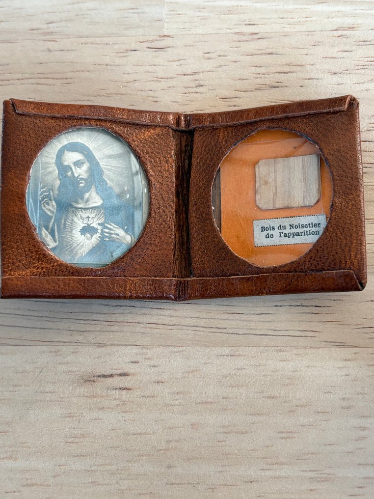  Relik (3) - Läder, Papper, Trä, Textil - 1850-1900 - Reliker - fromma bilder  #1.0