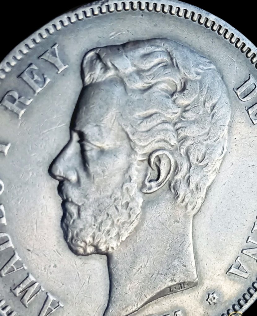 Spagna. Amedeo I. 5 Pesetas 1871*75 #1.0