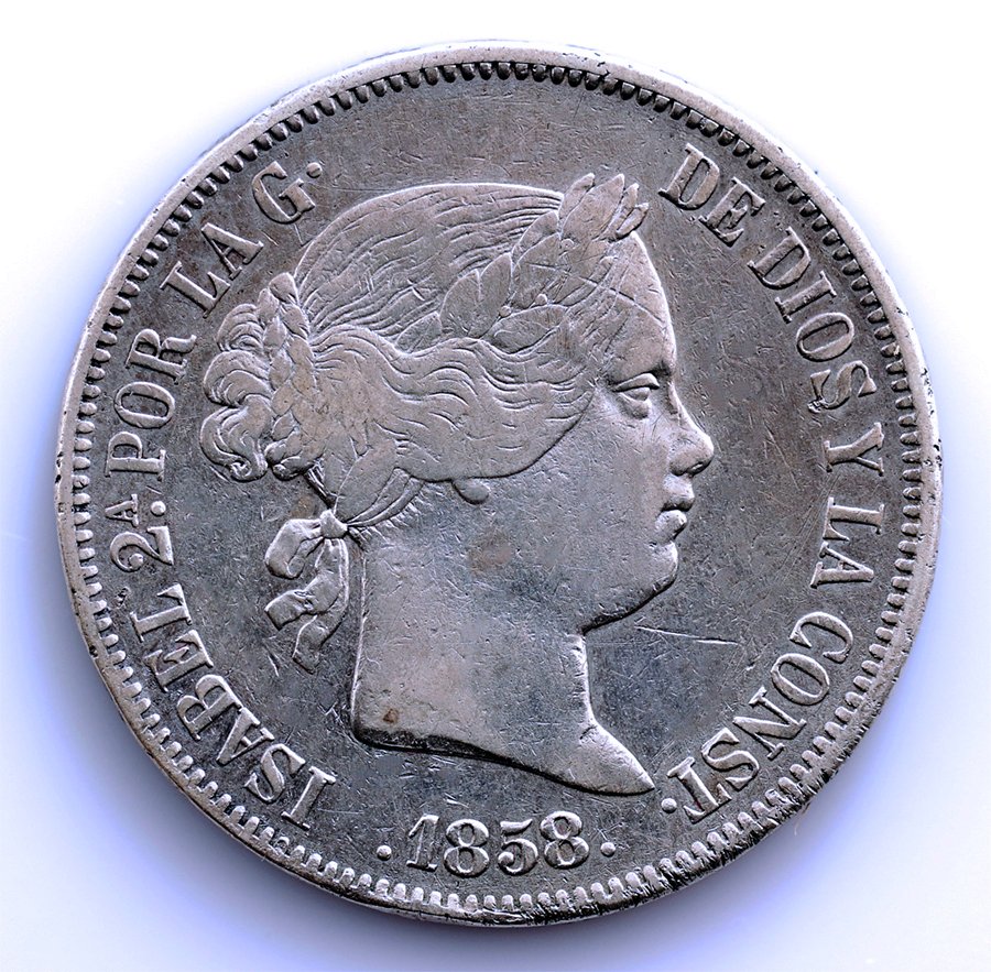 Spagna. Isabella II. 20 Reales 1858 Madrid #1.0