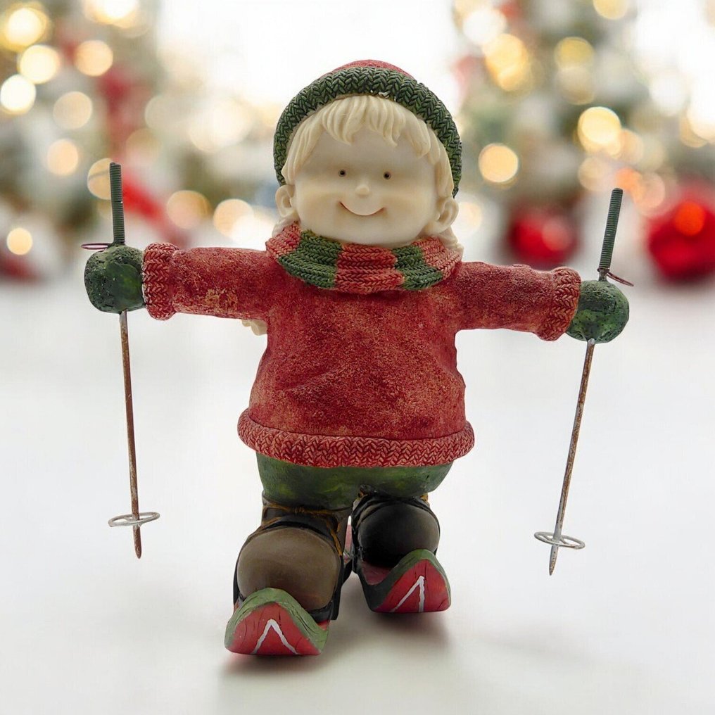 Γλυπτό, Modello XXL "Bambino Sciatore", Green/Red Edition, 1970s - 32 cm - Σύνθετο #1.0