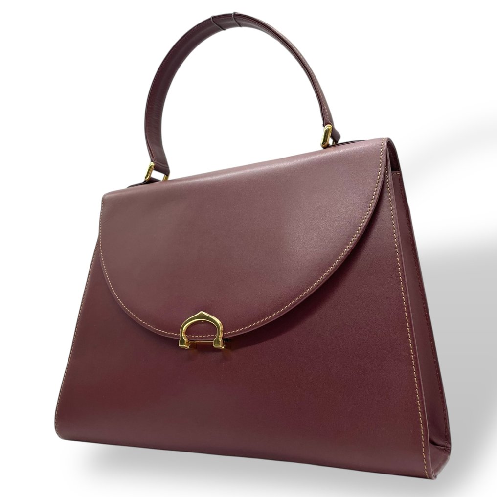 Cartier - Must de Cartier Vintage Top Handle Handbag in Bordeaux Leather - Sac à main #1.0