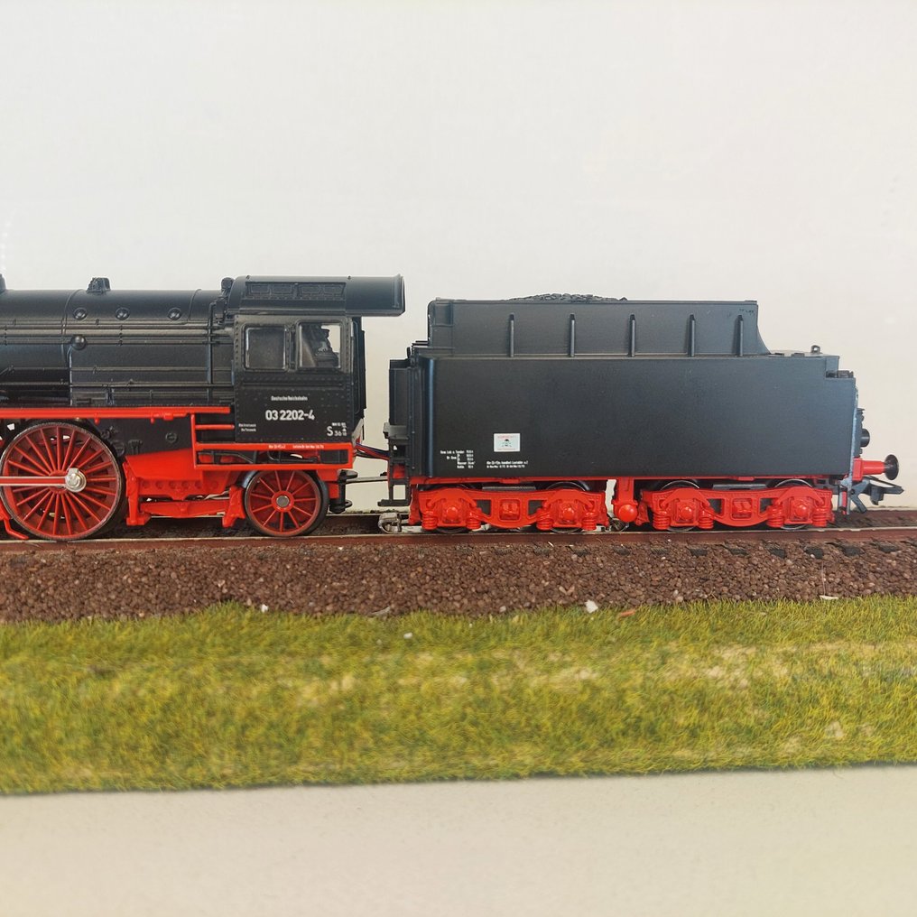 Märklin H0 - 3397 - Ατμομηχανή με όχημα μεταφοράς (1) - BR 03 2202-4 - DR (DDR) #3.2