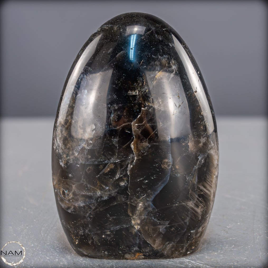 自然自由形态的黑色石英 具有迷人深度效果- 1231.19 g #4.3