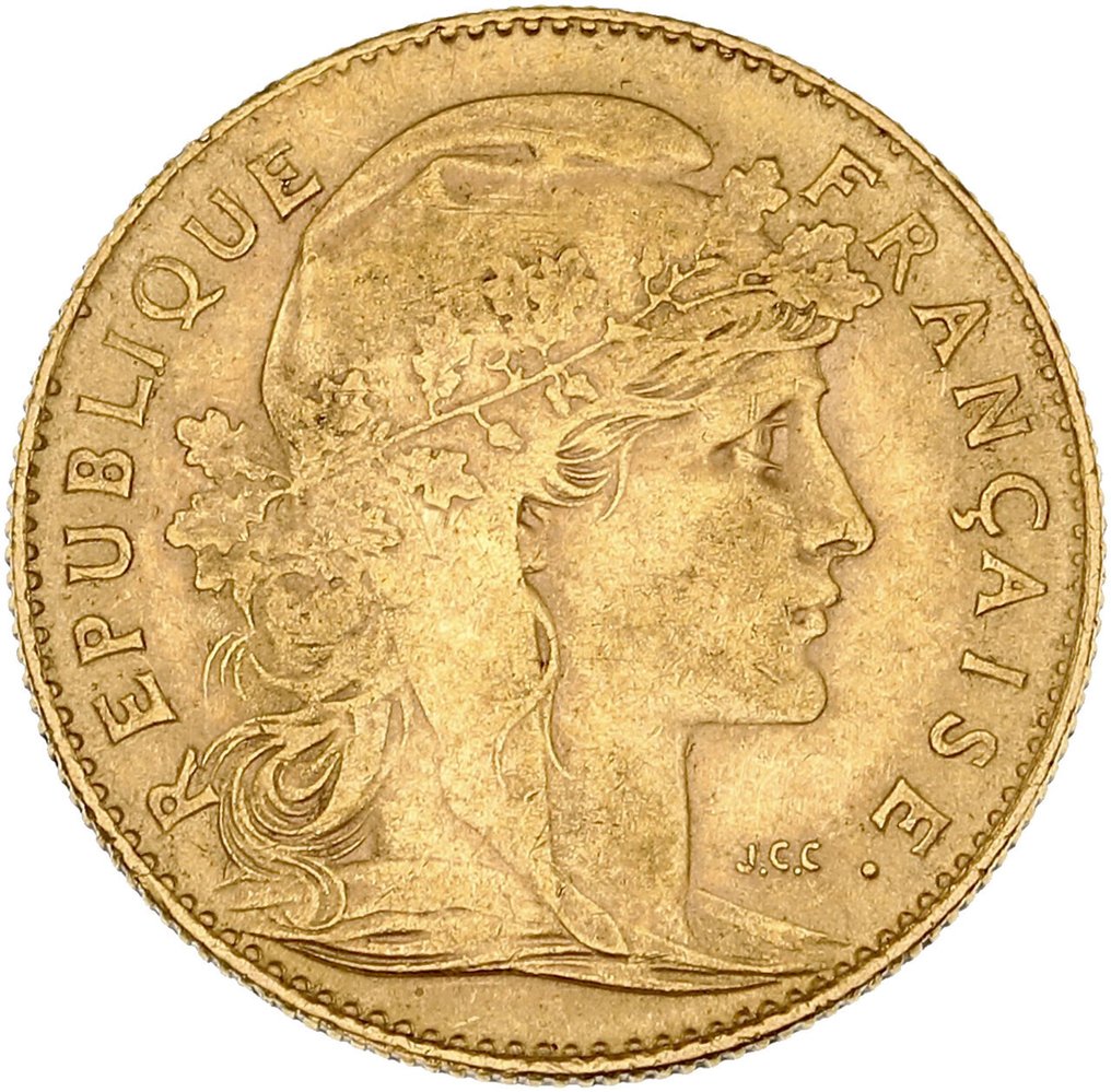 3,22 grams - Χρυσός .900 - 10 Francs 1912 Marianne Coq #2.1