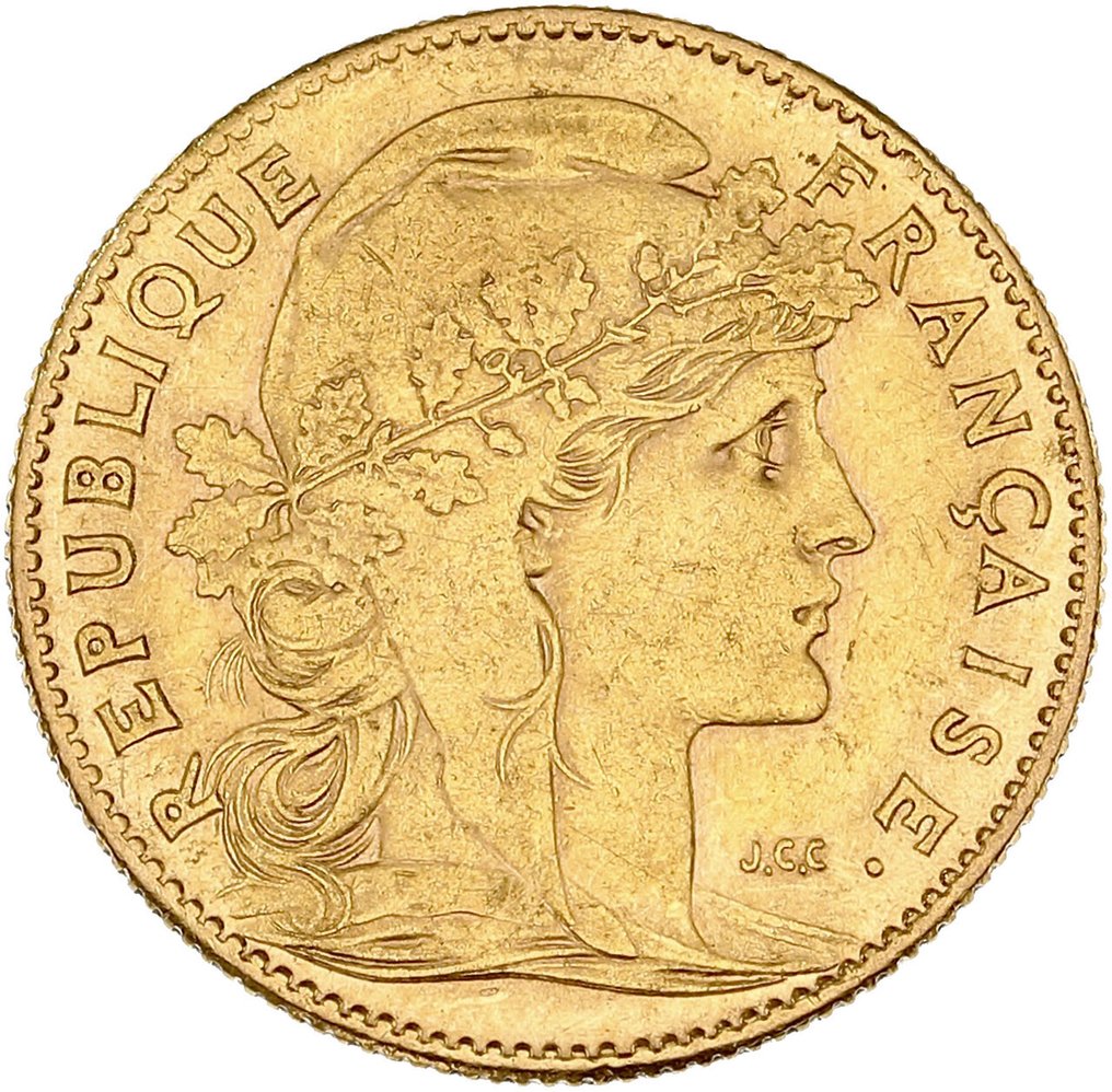 3,22 grams - Χρυσός .900 - 10 Francs 1906 Marianne Coq #2.1