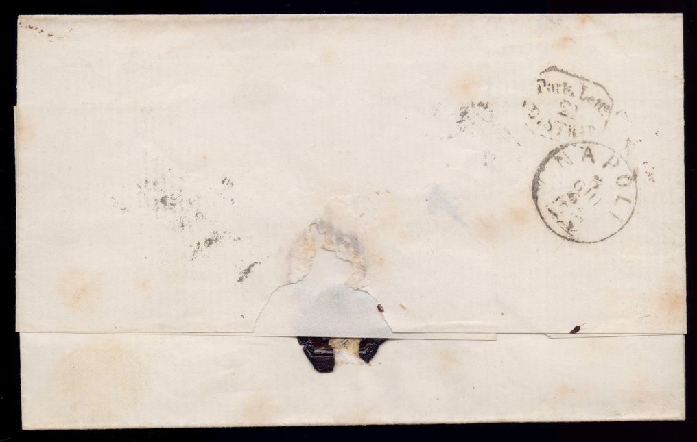 Αρχαία ιταλικά κράτη - Νάπολη 1861 - Περιφέρεια Napoletane, 2 γραμ. αζούρρο τσαρό, 4 coves. Υπογεγραμμένο Merone και Sassone. - Sassone 20 #3.2