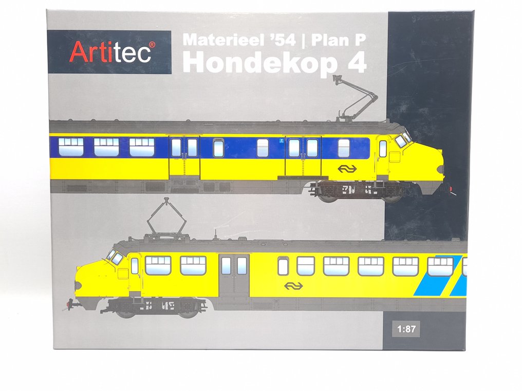 Artitec H0 - 22.406.02 - Tog enhet (1) - Hondekop 4 IC, Schaarpanto, DC Loksound - NS #1.0