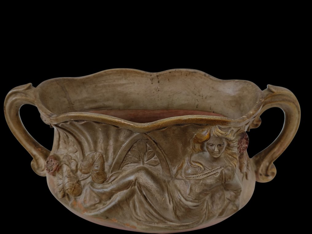 V. Etalle Terre Cuite - 花盆架 - Terracotta - 浮雕 #2.1