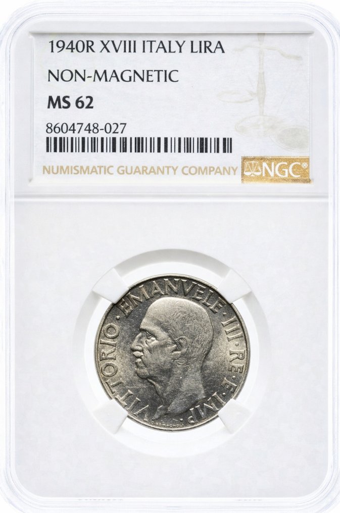 意大利. Vittorio Emanuele III. 1 Lira 1940 - NGC MS62 #1.0